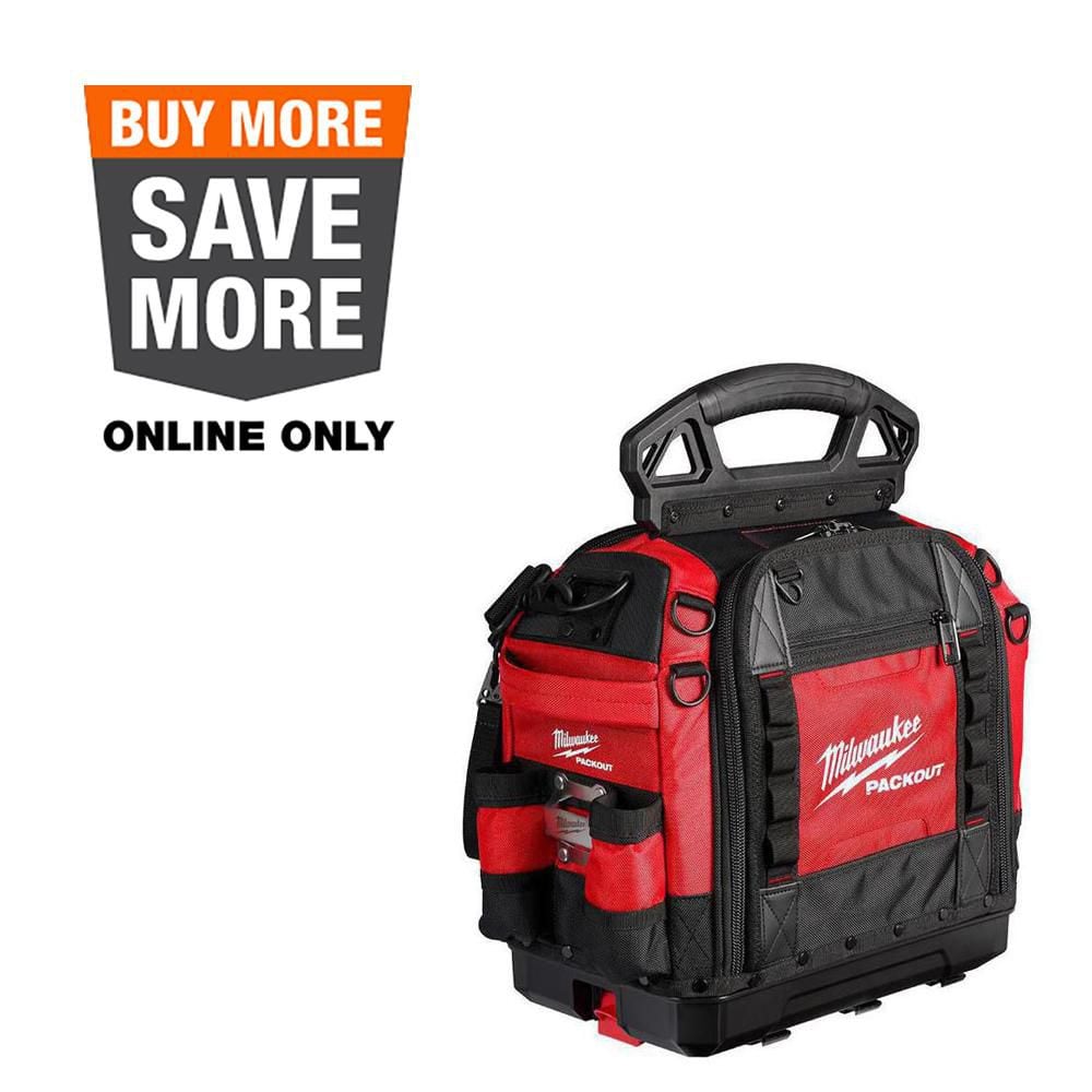 Milwaukee Red and Black Ballistic Tool Bag with 65 Pockets