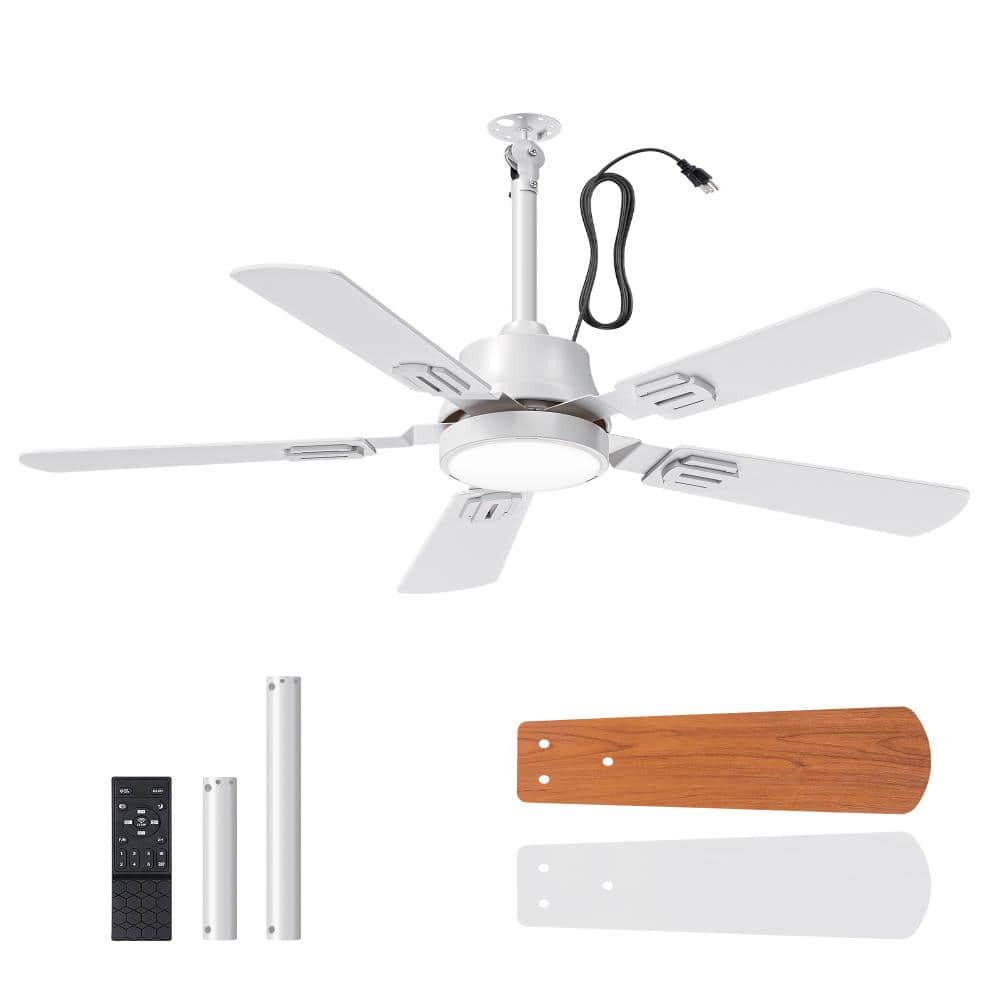 "42"" Outdoor Ceiling Fan with Light, IP66 Waterproof Gazebo Hanging Fan, 4800 CFM, APP/Remote Control, 5 Wood Blade,White" price history on PriceWatchPro