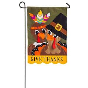 12.5 in. x 18 in. Pilgrim Couple Garden Applique Flag