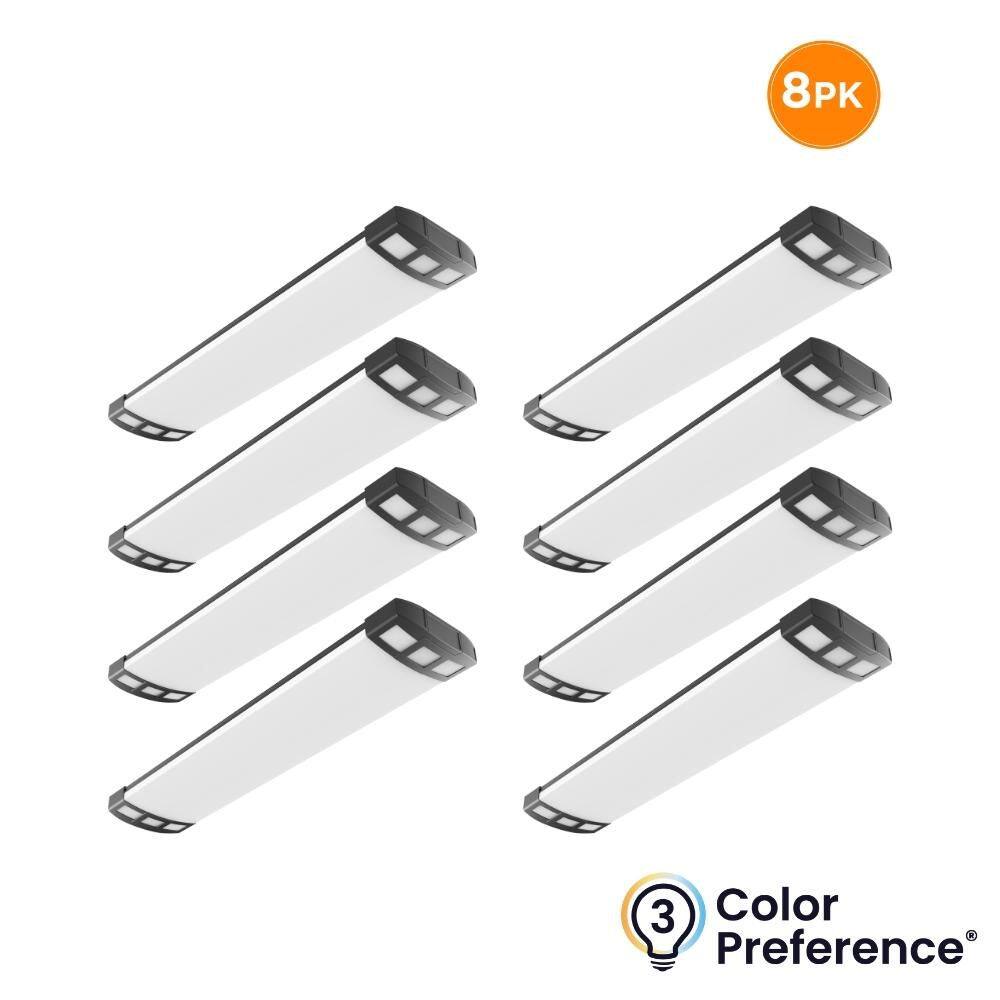 8-Pack NUDECO 4 ft. x 10 in. 5000 Lumens, Integrated LED Dimmable Black Wraparound Light, Selectable 3000K 4000K 5000K price history on PriceWatchPro