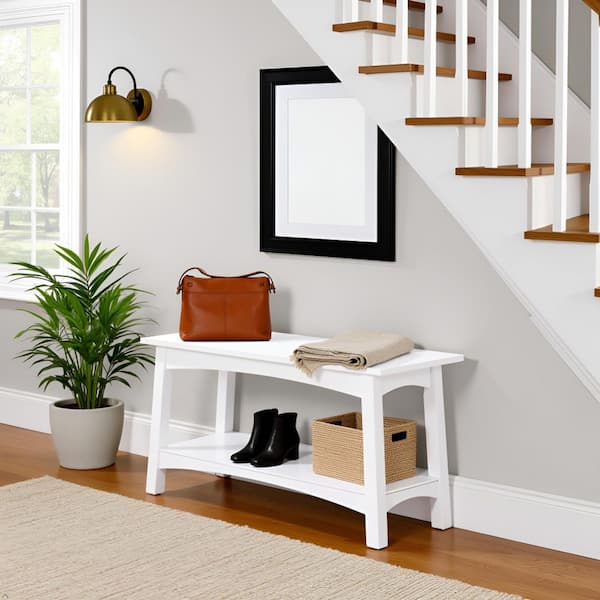 Alaterre Furniture Craftsbury 36 in. Solid Wood Entryway Bench