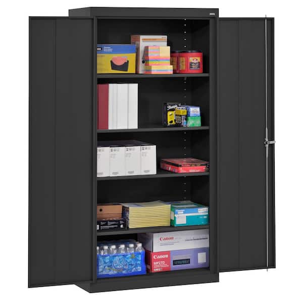 Classic Series 36 in. W x 72 in. H x 18 in. D 24-Gauge 5-Shelf Steel Freestanding Garage Storage Cabinet in Black