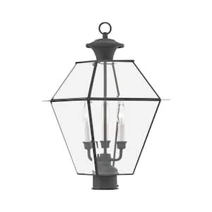 Westover 3 Light Charcoal Outdoor Post Top Lantern