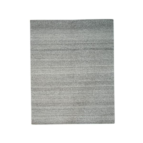EORC Natural White 6 ft. x 9 ft. Hand-Knotted Wool Modern flatweave Rug Area Rug