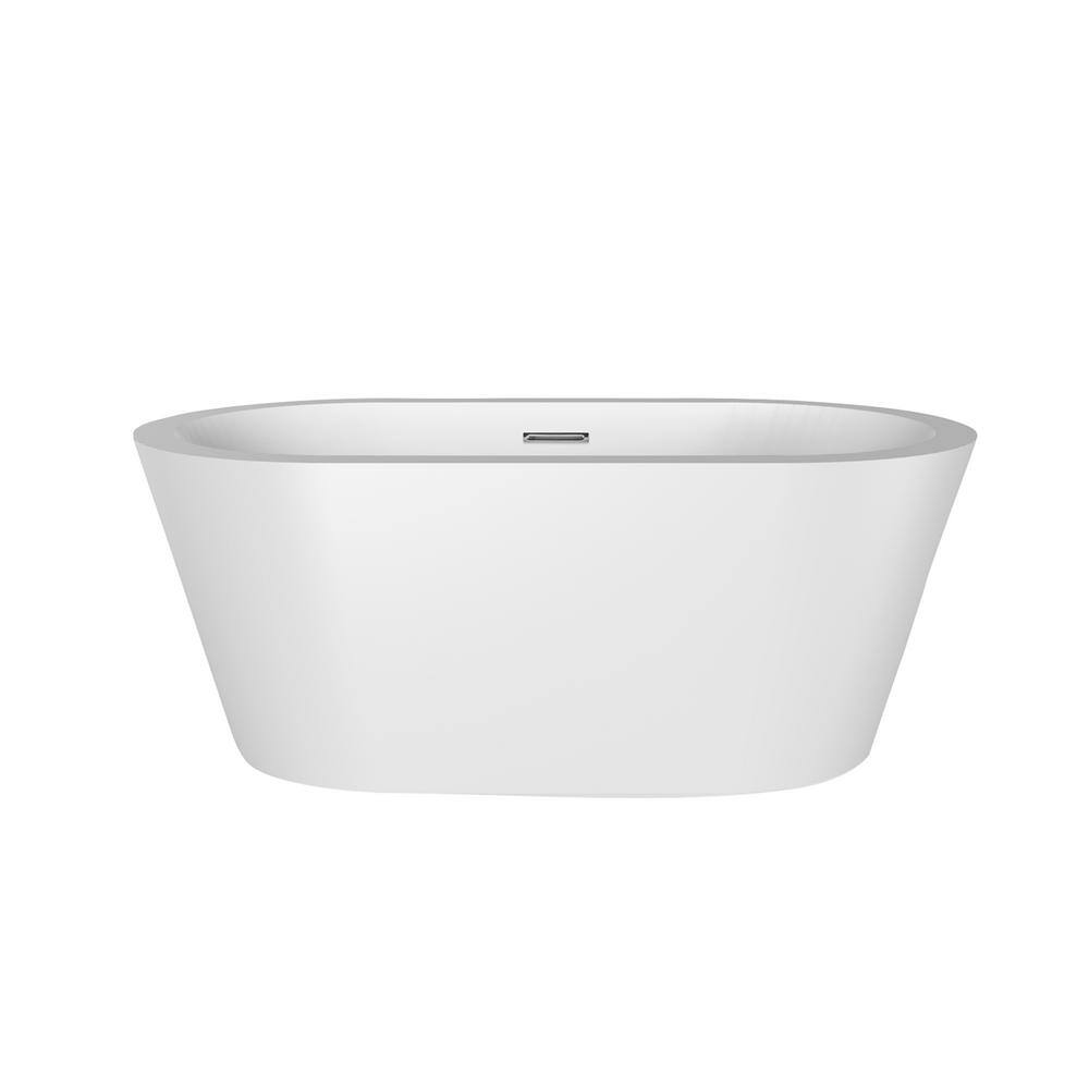 Barclay Products Orlando 59 in. Acrylic Flatbottom Non-Whirlpool Bathtub in White with Integral Drain in White, White/White Drain Cover