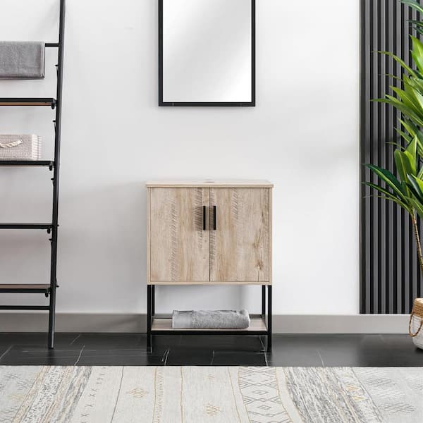eclife 24 in. W x 20 in. D x 31.5 in. H Bath Vanity Cabinet without Top in Oak