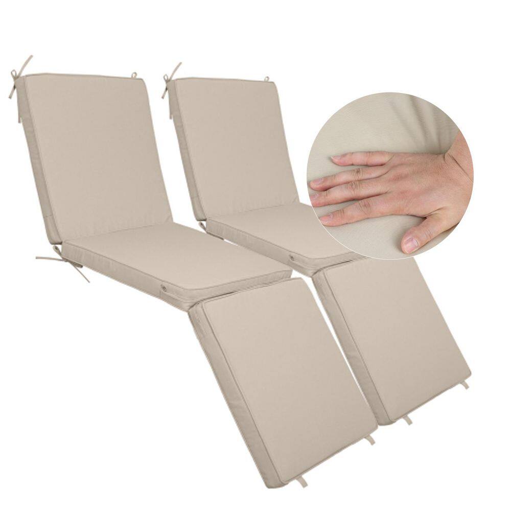 71 in. Outdoor Chaise Lounge Cushion Replacement, Patio Lounge Cushion with Straps, 2-Piece 3 in. Thick, Khaki price history on PriceWatchPro