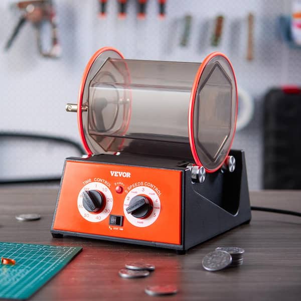 Jewelry Polisher Tumbler, 11 lbs./5kg Capacity Mini Rotary Tumbler Machine 0-60 Minutes Timer