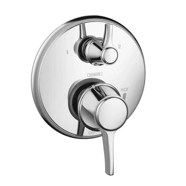 Metris C 2-Handle Pressure Balance Valve Trim Kit with Diverter in Chrome (Valve Not Included)