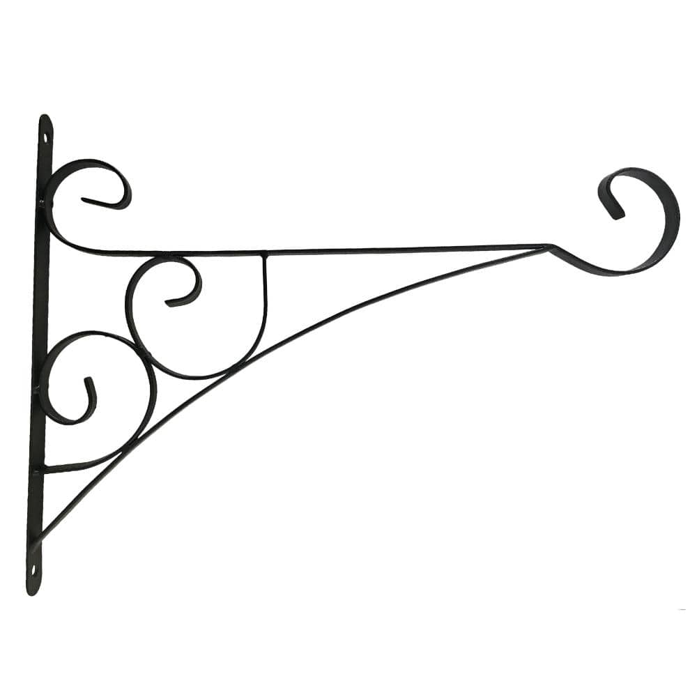 Scroll Metal Wall Bracket with Curled Hook for Hanging Accessories and Flowerpots for Indoor & Outdoor, Black price history on PriceWatchPro