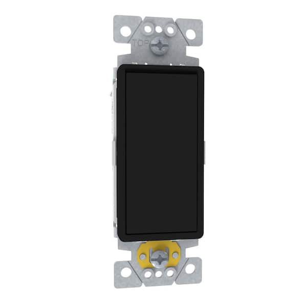 X Series 15-Amp Single-Pole Momentary Rocker Switch Back Wire Light Switch Matte Black