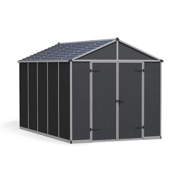 CANOPIA by PALRAM Rubicon 8 ft. x 13 ft. Dark Gray Polycarbonate Garden Storage Shed (92.6 Sq. ft.)