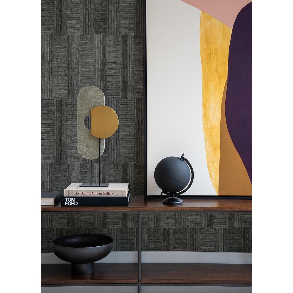 Eldorado Black and Silver Geometric Vinyl Wallpaper