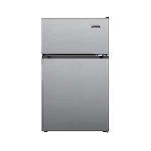 3.1 cu. ft. 2-Door Mini Refrigerator in Stainless Steel Look with Freezer,