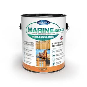 MARINE GRADE 1 gal. Cedar Premium Semi-Transparent Penetrating Water-Based Exterior Wood Stain