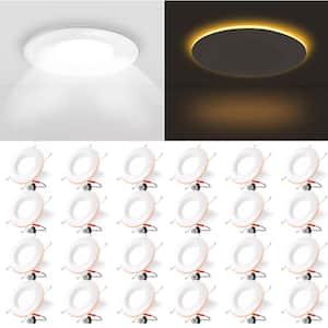 5/6 in. Housing Required IC Rated Dimmable Integrated LED Recessed Light Trim with Night Light (24-Pack)