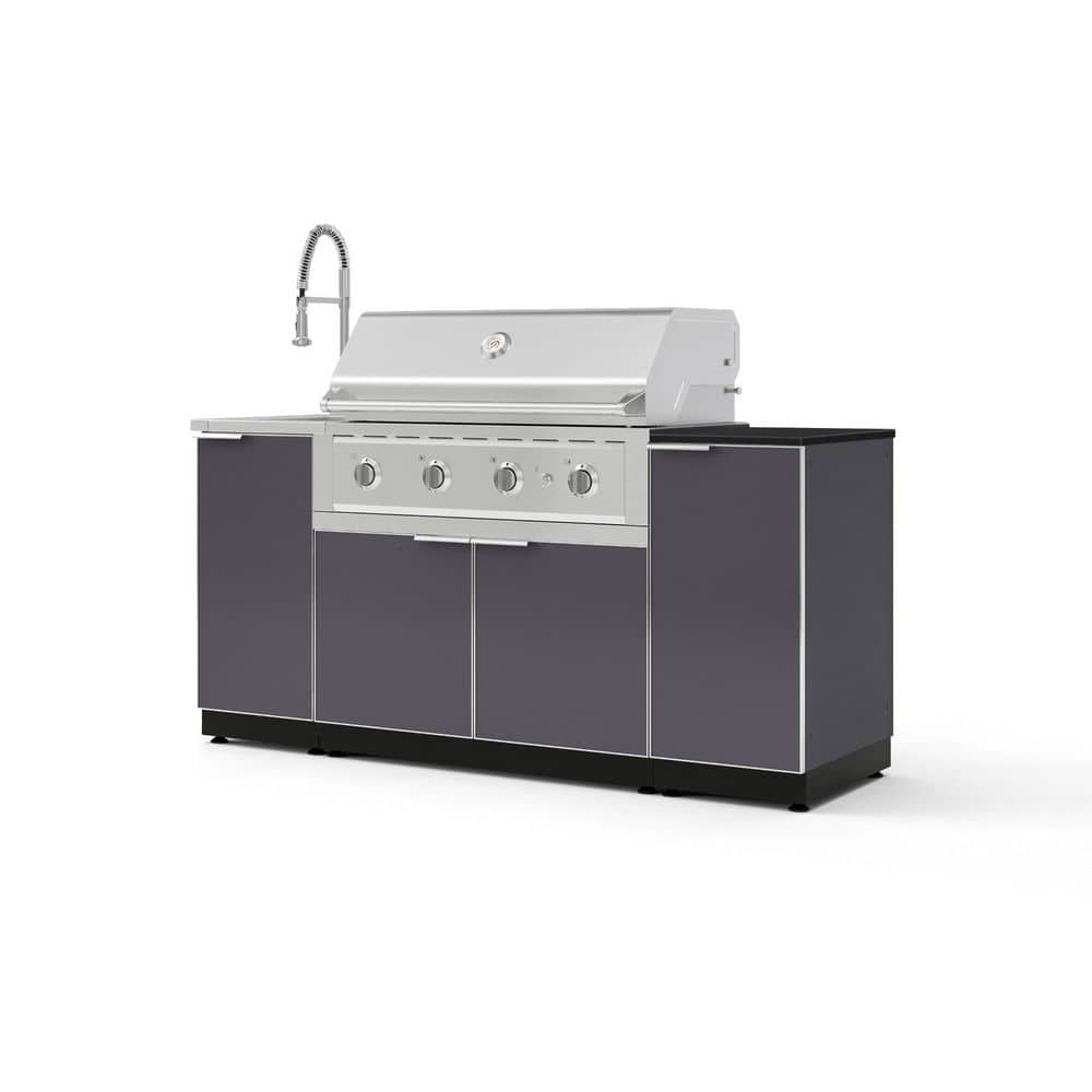 "Outdoor Kitchen 5-Piece 4-Burners Natural Gas Grill Island in Gray w/40"" Performance Grill & Dekton Sirius-Countertop" price history on PriceWatchPro