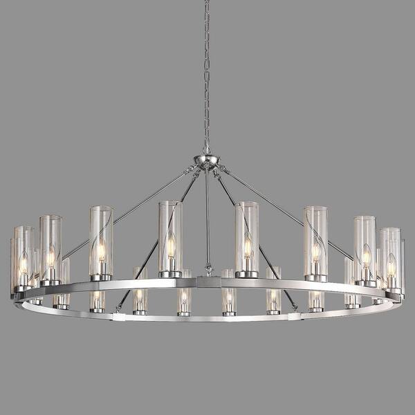 ZHLWIN Home 54Lighting in. 20-Light Chrome-20Light Round Wheel