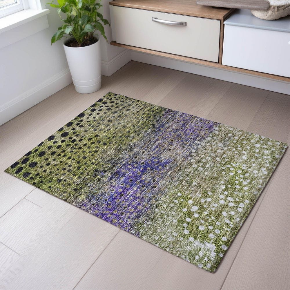 Mayfield Premium Machine Washable Abstract AMF1074 Green 2 ft. x 3 ft. Area Rug price history on PriceWatchPro