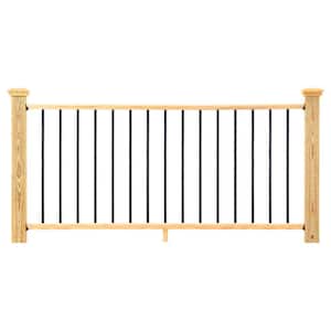 6 ft. Southern Yellow Pine Moulded Rail Kit with Aluminum Square Balusters