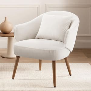 GRACE White Fabric Barrel Chair