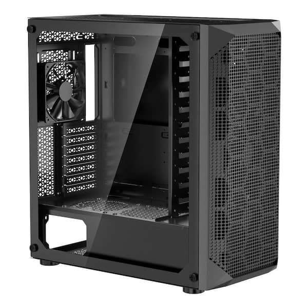BIBIVIS Black PC Gaming Case for ATX/M-ATX/ITX, Mid-Tower Computer Case with 4 x 120 mm Fans