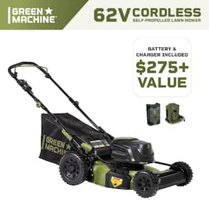 62V Cordless 3-in-1 High Wheel Push Walk Behind Mower, Brushless 22 In. Cutting Width with 4Ah Battery and Rapid Charger