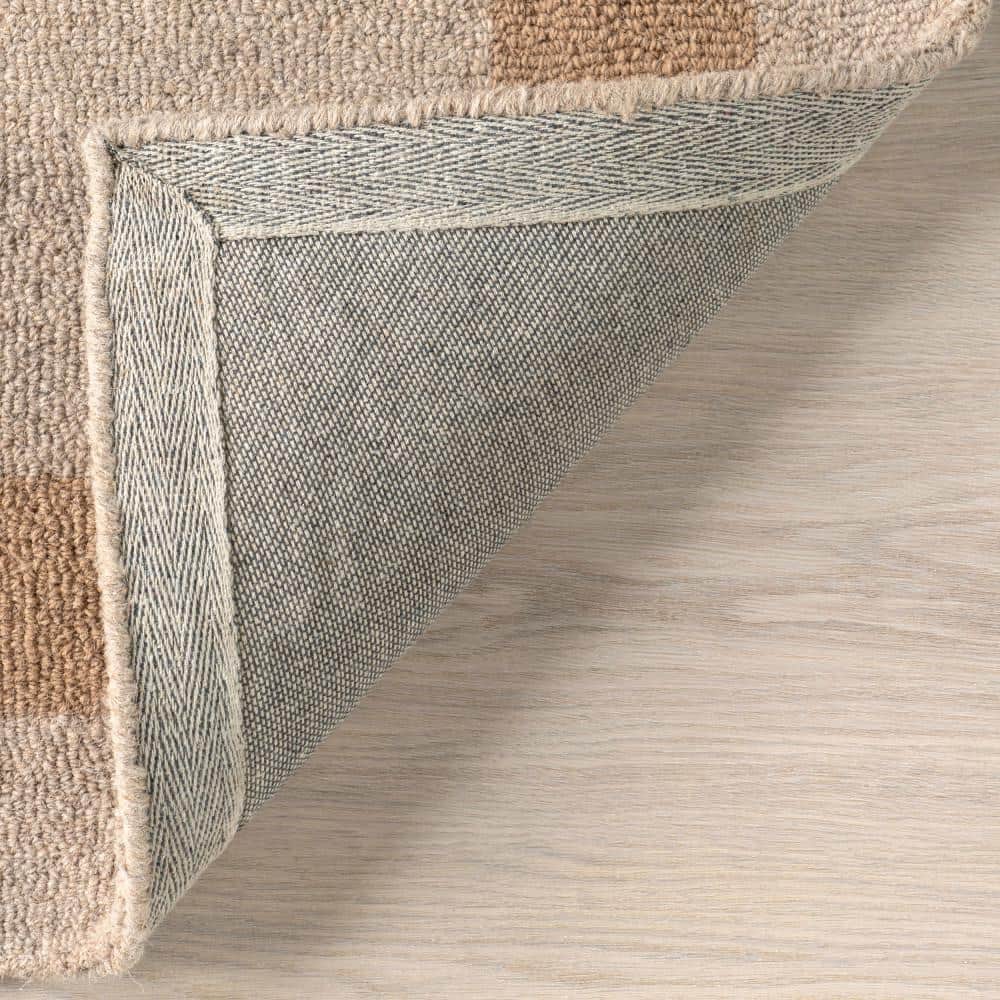 Beige Two-Tone Wool Flat Woven 8' x 10' Area Rug