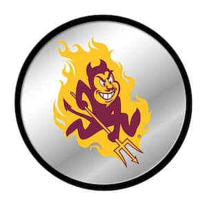17 in. Arizona State Sun Devils Mascot Modern Disc Mirrored Decorative Sign