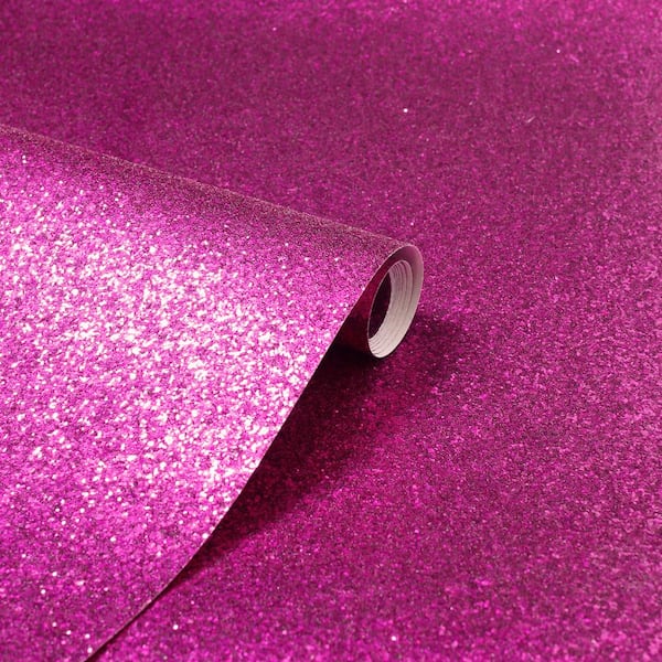 Magenta Pink Glitter Fabric, Wallpaper and Home Decor