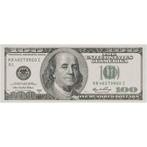 Money Dollar Front 2006A Novelty Printed Green 3 ft. 11 in. x 9 ft. 10 in. Runner Area Rug