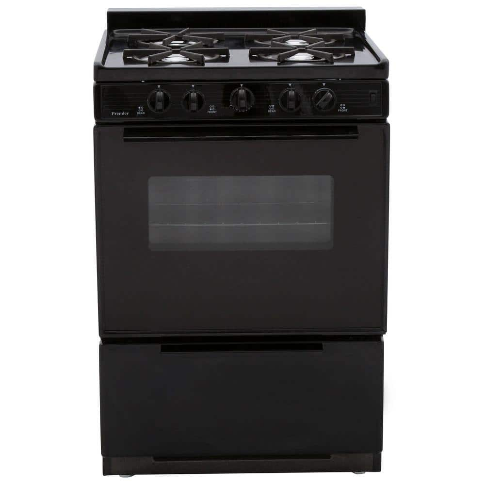 24 in. 2.97 cu. ft. Freestanding Gas Range in Black -  Premier, SCK3XRBP