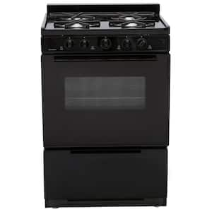 24 in. 2.97 cu. ft. Freestanding Gas Range in Black