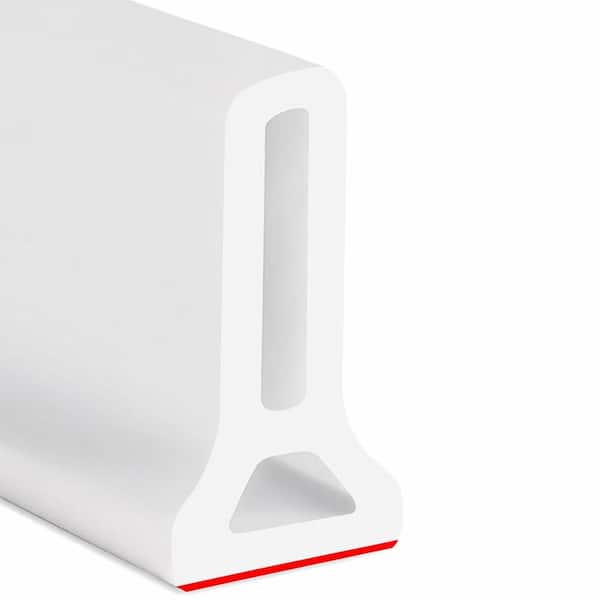 5 ft. Collapsible Silicone Shower Threshold Water Dam Barrier for Curbless Wet Dry Separation, White