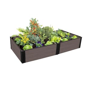 4 ft. x 8 ft. x 16.5 in. Weathered Wood Composite Raised Garden Bed 1 in. Profile