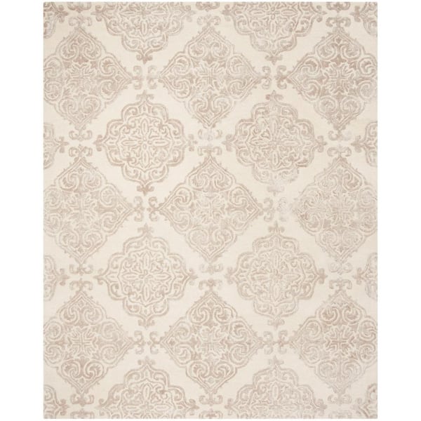 SAFAVIEH Glamour Ivory/Beige 8 ft. x 10 ft. Floral Area Rug