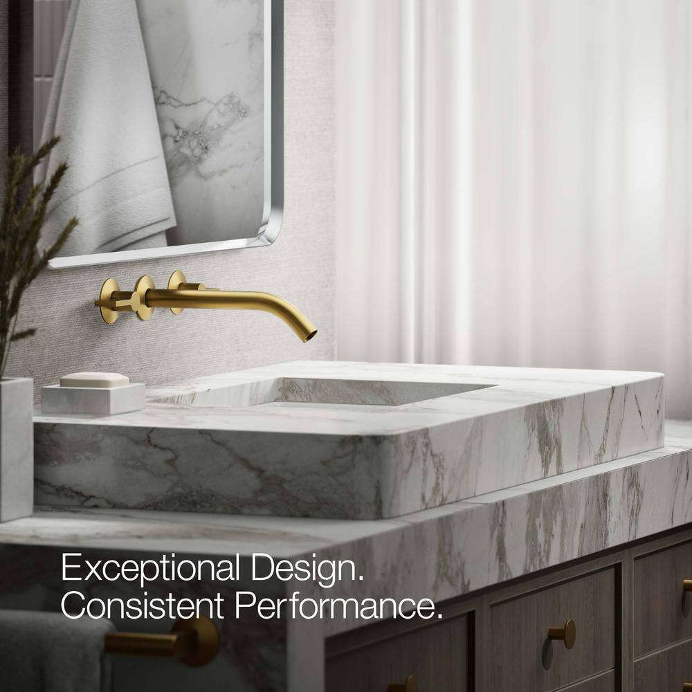 Vibrant Brushed Brass Wall-Mount Bathroom Faucet Spout