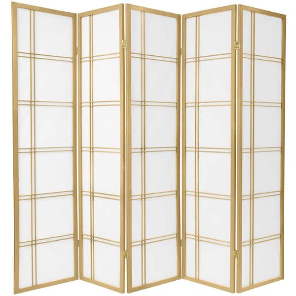 6 ft. Gold Double Cross 5-Panel Room Divider
