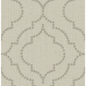 Chelsea Taupe Quatrefoil Paper Strippable Roll Wallpaper (Covers 56.4 sq. ft.)