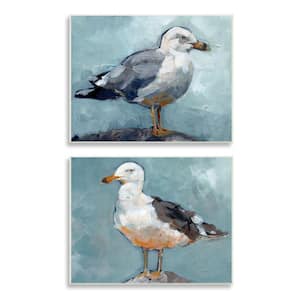 Seagull Stance Nautical Bird Portrait by Jennifer Paxton Parker 2-Piece Unframed Print Animal Wall Art 10 in. x 15 in.