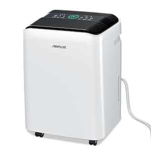 50 pt. 4,500 sq. ft. Dehumidifier for Basement in White with Drain Hose, Bucket, Continous Run, Ionizer, Quier Cloth Dry