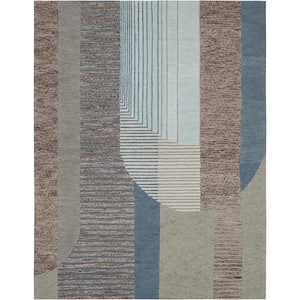 C1678 Multi 7 ft. 6 in. x 9 ft. 6 in. Hand Tufted Looped Pile Wool Area Rug