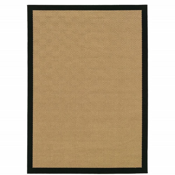 Bernadette Beige 3 ft. x 5 ft. Unthemed Woven Solid Color Polypropylene Rectangle Area Rug