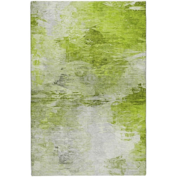 Dream Shag Premium Machine Washable Abstract ADS595 Aloe 10 ft. x 14 ft. Area Rug