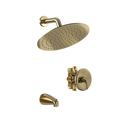 Gold Bathtub Shower Faucet Combos Bathtub Faucets The Home Depot