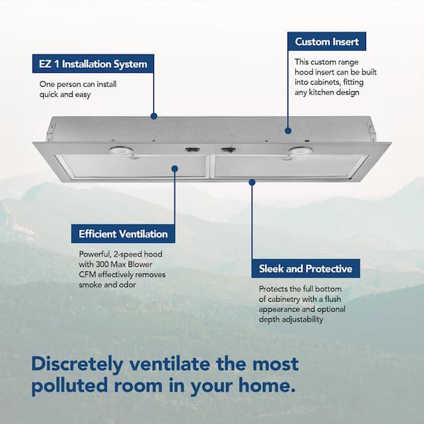 Broan-NuTone BBN1243SS 24-Inch Range Hood Insert - Powerful & Easy Install