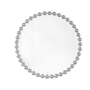 Marlowe Silver 36 in. Dia Beaded Round Wall Mirror