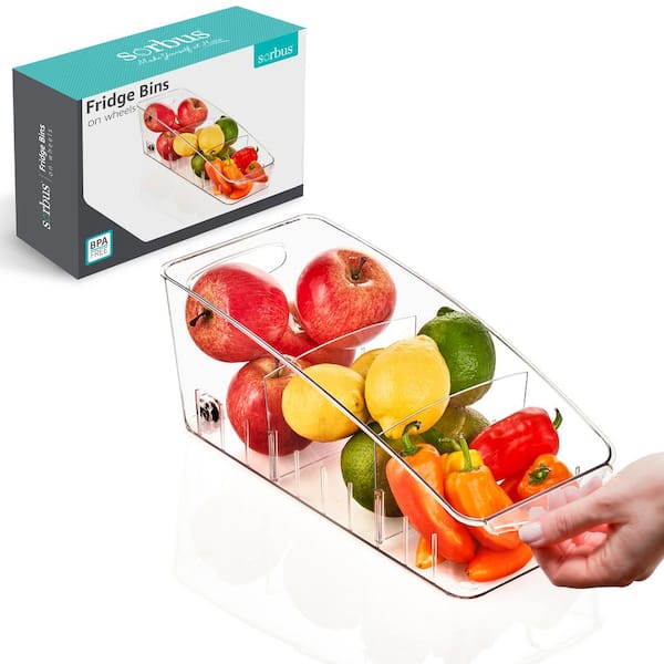 Sorbus Fridge Organizer on Wheels Curved Top, Small (1-Pack)