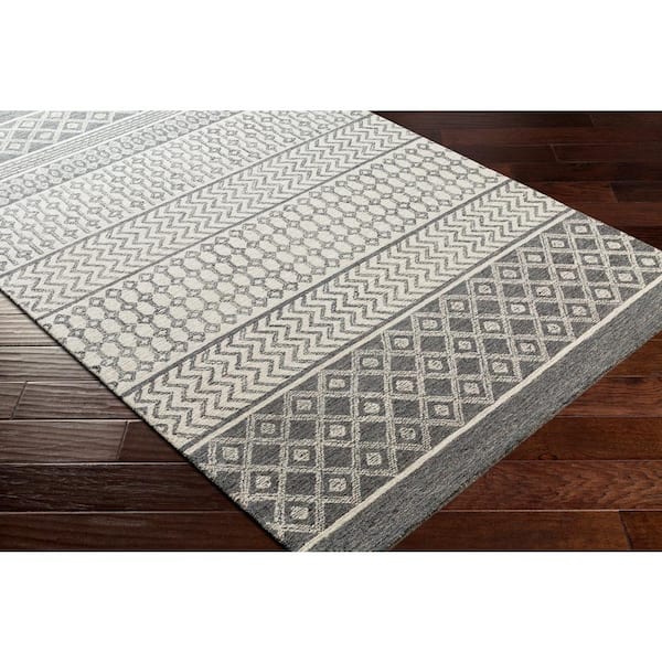 Maroc Dark Grey Global 6 ft. x 9 ft. Hand-Made Indoor Area Rug