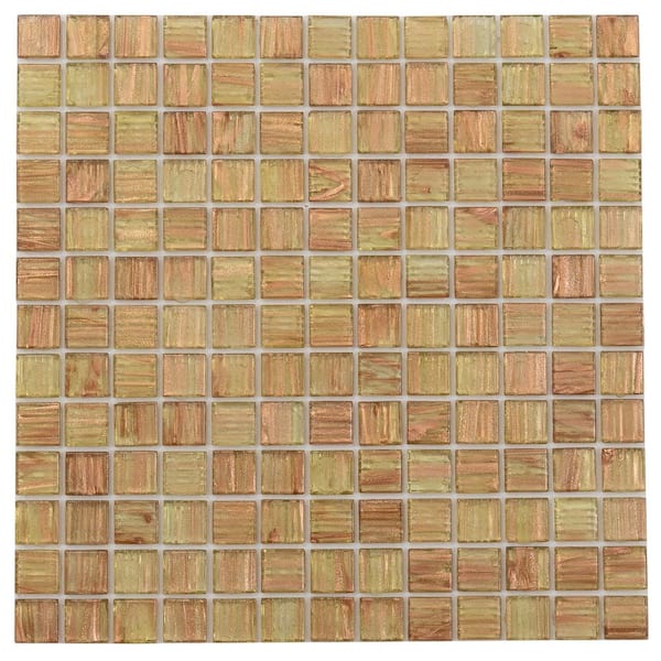 Apollo Tile Celestial 4" x 6" Glossy Tortilla Brown Glass Mosaic Uniform square Wall & Floor Sample Tile 0.13 sq. ft./Piece (1-Pack)
